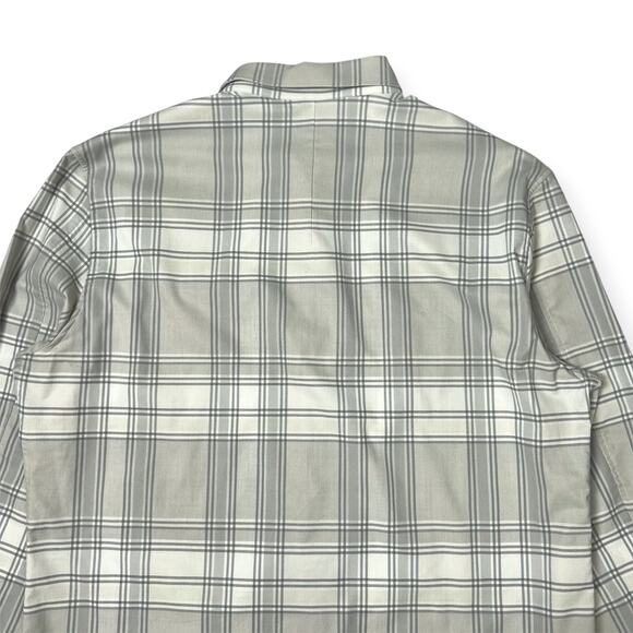 Lululemon Masons Peak Flannel SIZE XXL Gray White Plaid Long Sleeve Button Shirt - Picture 9 of 11